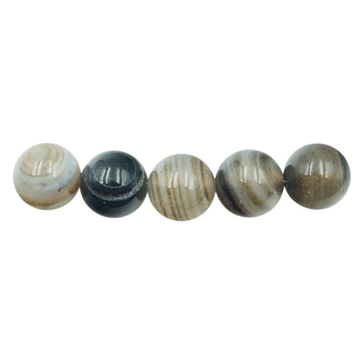 Piedra Natural 12mm Bola Black Line Agate