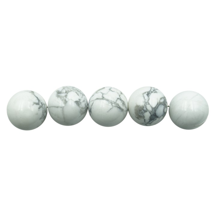 Piedra Natural 12mm Bola White Howlite