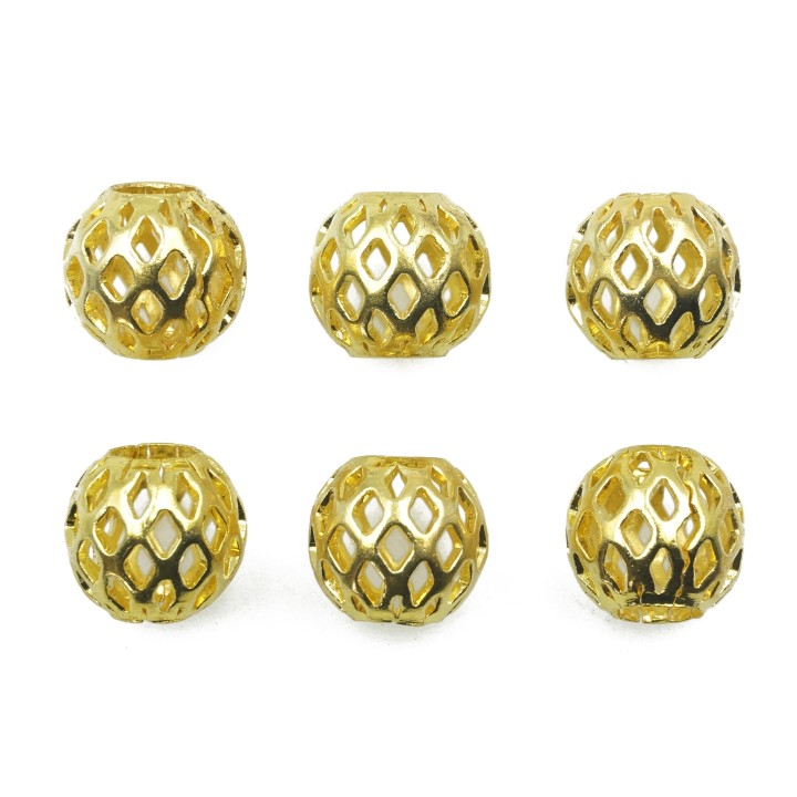 Bola de red 8 mm de laton para collar pulsera y aretes