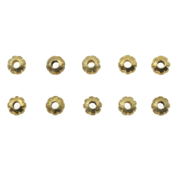 Dona rayada 3x2 mm de laton para collar pulsera y aretes