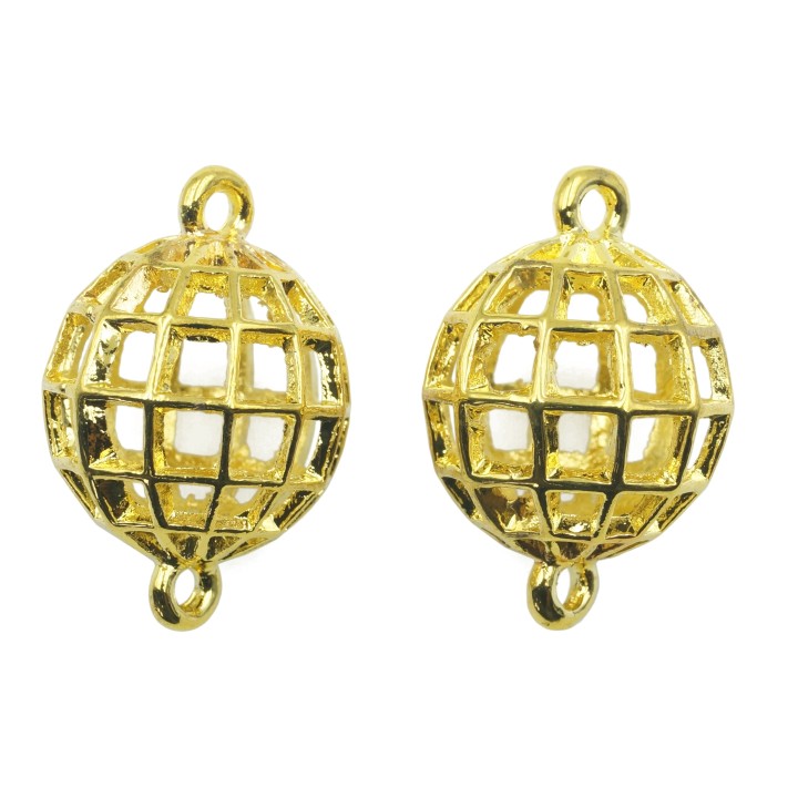 Bola 2 argollas 18 mm de laton para collar pulsera y aretes