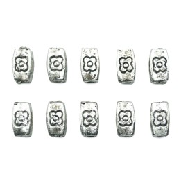 Rectangulo con figura 8x4mm pewter para collar pulsera y aretes