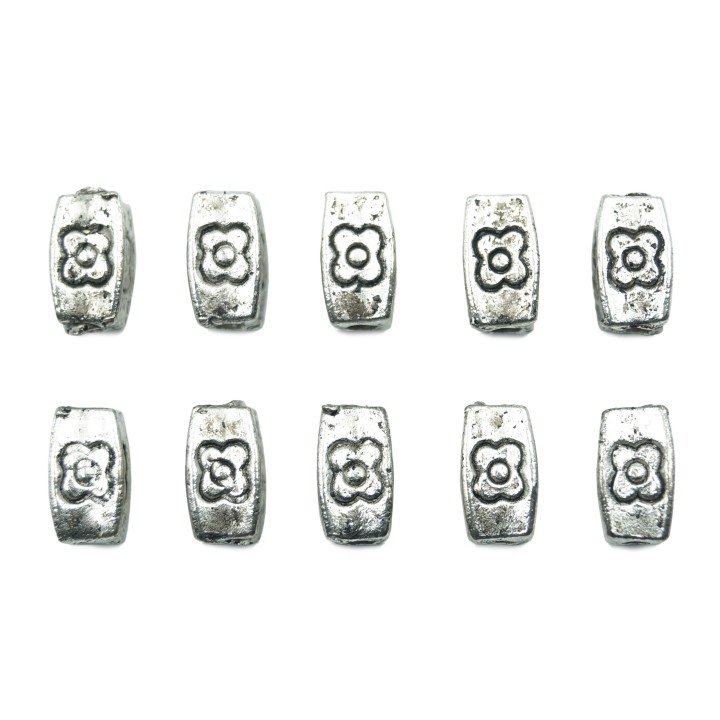 Rectangulo con figura 8x4mm pewter para collar pulsera y aretes