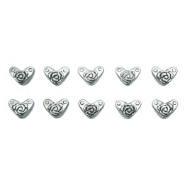 Corazon con figura 9x7mm pewter para collar pulsera y aretes