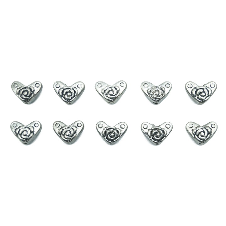 Corazon con figura 9x7mm pewter para collar pulsera y aretes