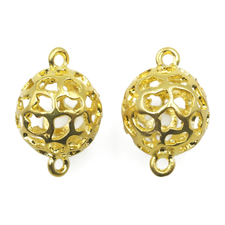 Bola 2 argollas 18 mm de laton para collar pulsera y aretes