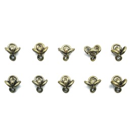 Flor con argolla 10mm pewter para collar pulsera y aretes