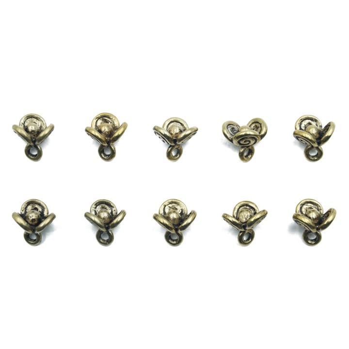 Flor con argolla 10mm pewter para collar pulsera y aretes