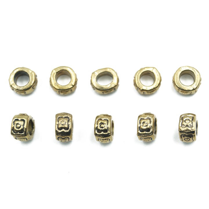 Dona con figuras 8x4mm de pewter para collar pulsera y aretes