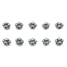 Flor 6x7mm de pewter para collar y pulsera