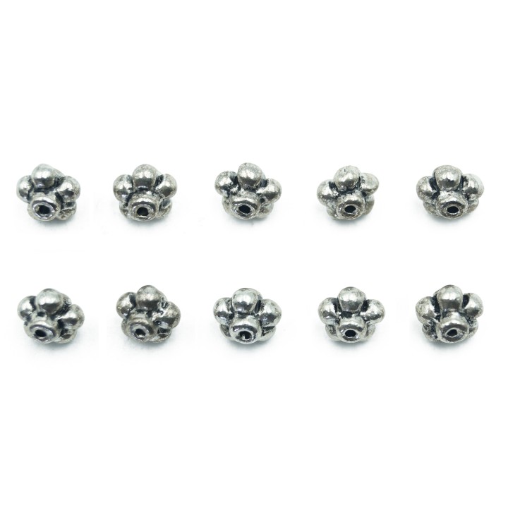 Flor 6x7mm de pewter para collar y pulsera