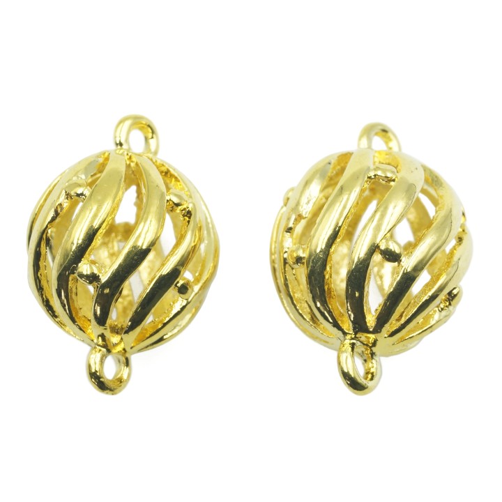 Bola 2 argollas 18 mm de laton para collar pulsera y aretes