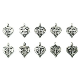 Corazon con cruz 14x11mm de pewter para collar y pulsera