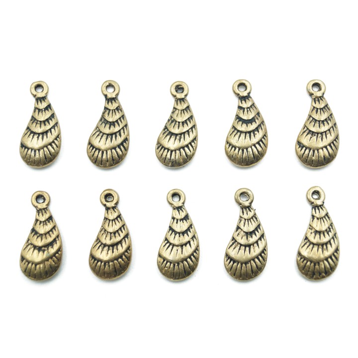 Concha con argolla 16x7mm de pewter para collar pulsera y aretes