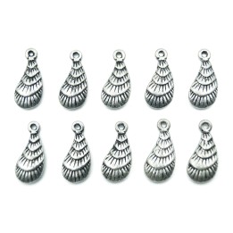 Concha con argolla 16x7mm de pewter para collar pulsera y aretes