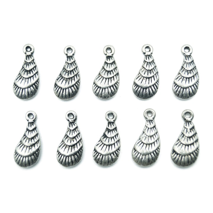 Concha con argolla 16x7mm de pewter para collar pulsera y aretes
