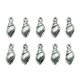 Concha con argolla 17x7mm de pewter para collar pulsera y aretes