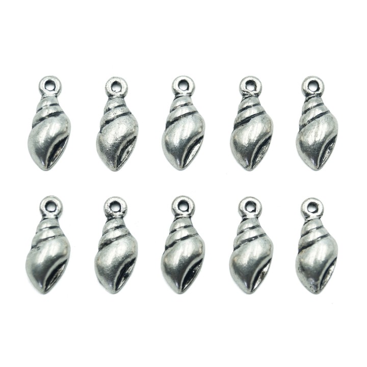 Concha con argolla 17x7mm de pewter para collar pulsera y aretes