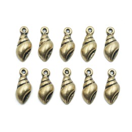 Concha con argolla 17x7mm de pewter para collar pulsera y aretes