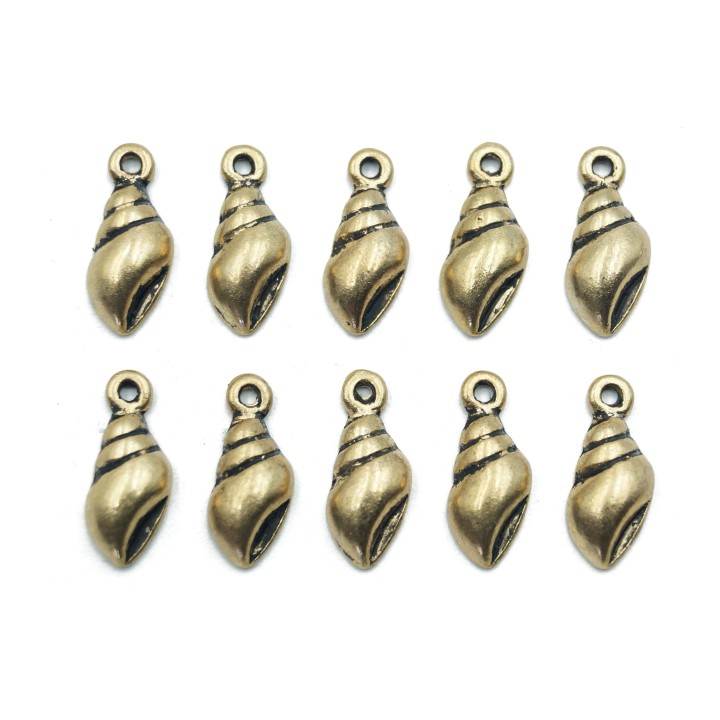 Concha con argolla 17x7mm de pewter para collar pulsera y aretes