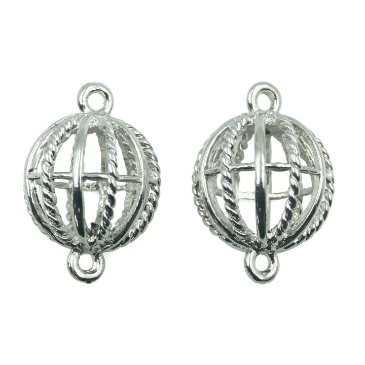 Bola 2 argollas 18 mm de laton para collar pulsera y aretes