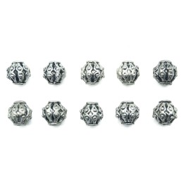 Bola grabada 8mm de pewter para collar pulsera y aretes
