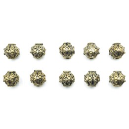 Bola grabada 8mm de pewter para collar pulsera y aretes