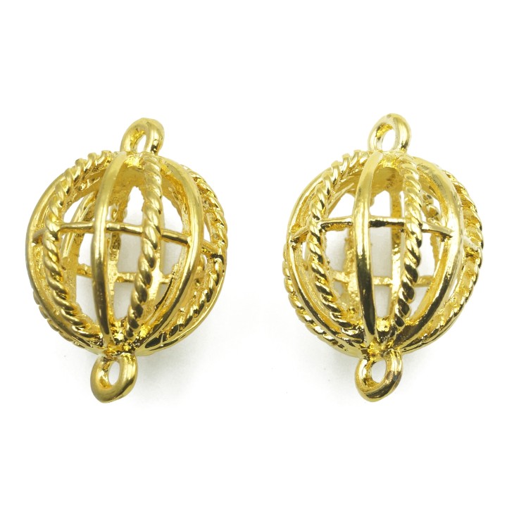 Bola 2 argollas 18 mm de laton para collar pulsera y aretes