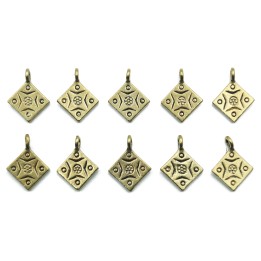 Rombo con figuras 18x14mm de pewter para collar pulsera y aretes