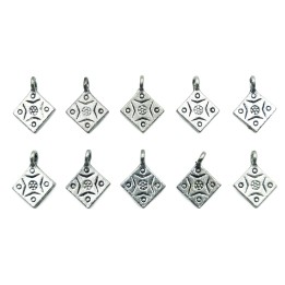 Rombo con figuras 18x14mm de pewter para collar pulsera y aretes