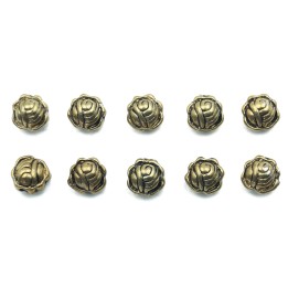 Flor con perforacion 7x6mm de pewter para collar pulsera y aretes