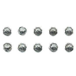 Flor con perforacion 7x6mm de pewter para collar pulsera y aretes
