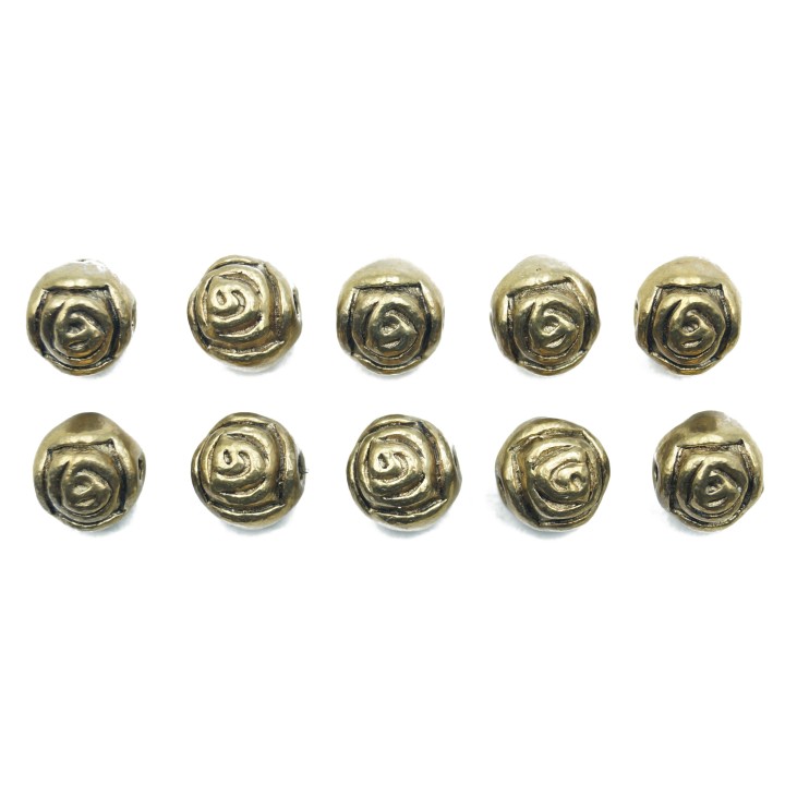 Flor con perforacion 8x7mm de pewter para collar pulsera y aretes