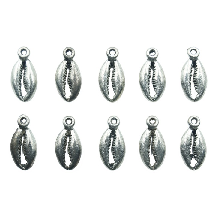 Concha con argolla 18x9mm de pewter para collar pulsera y aretes