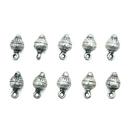Redondo con gravado 14x7mm de pewter para collar pulsera y aretes
