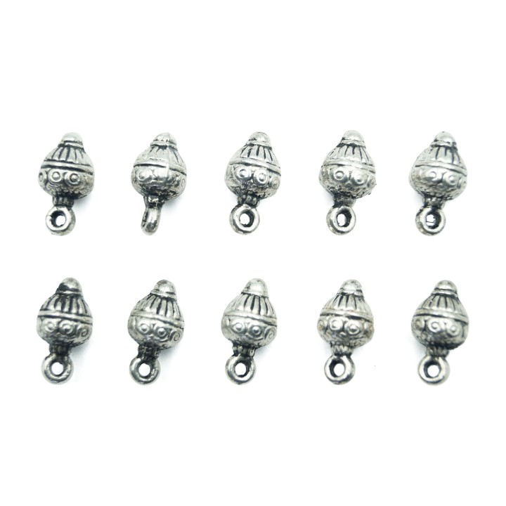Redondo con gravado 14x7mm de pewter para collar pulsera y aretes