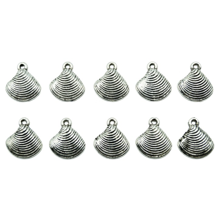 Concha con argolla 16x14mm de pewter para collar pulsera y aretes