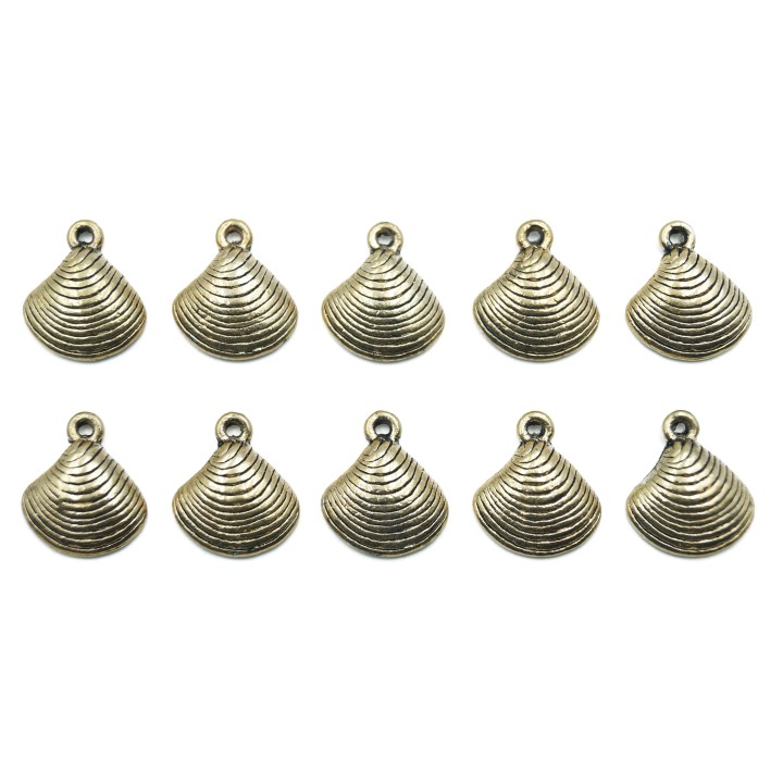 Concha con argolla 16x14mm de pewter para collar pulsera y aretes