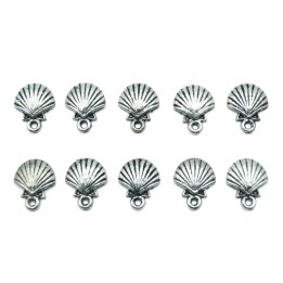 Concha con argolla 15x12mm de pewter para collar pulsera y aretes