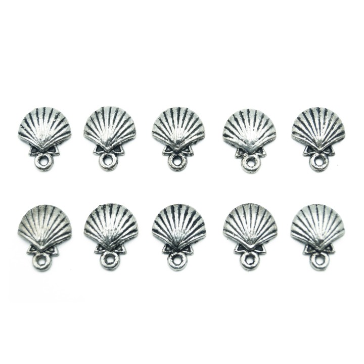 Concha con argolla 15x12mm de pewter para collar pulsera y aretes
