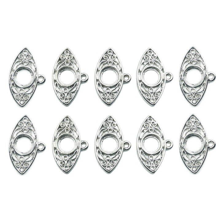 Ojo 25.5x15.5mm de pewter para collar pulsera y aretes