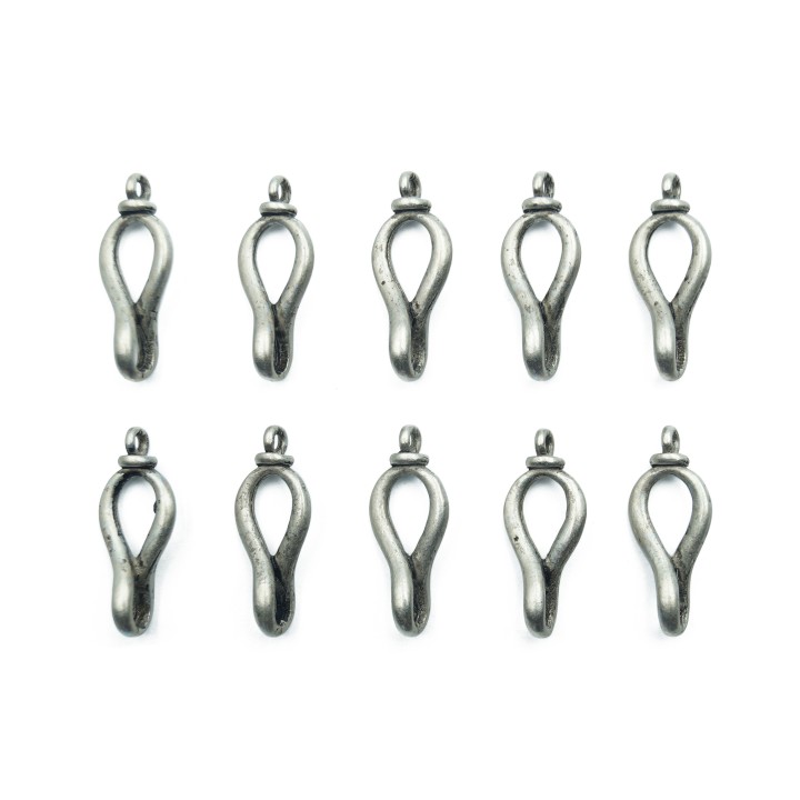 Gancho 24x10mm de pewter para collar pulsera y aretes