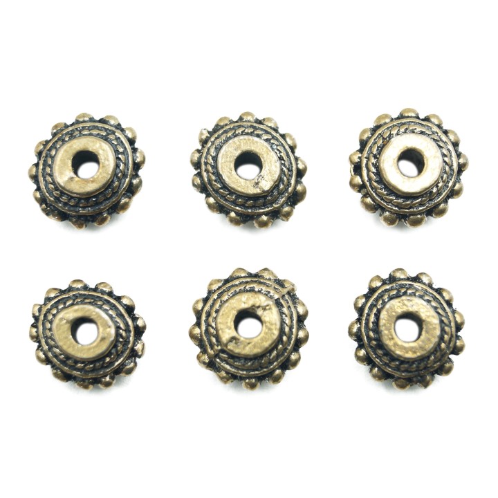 Dona grabada 12x6mm de pewter para collar pulsera y aretes