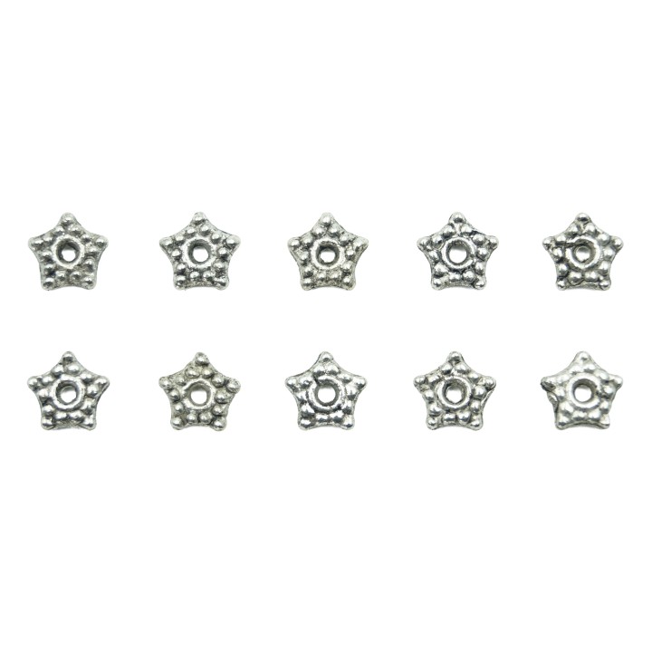 Estrella 5mm de pewter para collar pulsera y aretes