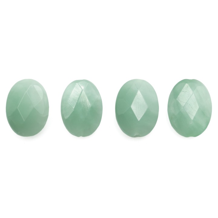 Piedra Natural 18x14mm Oval Facetado Amazonite