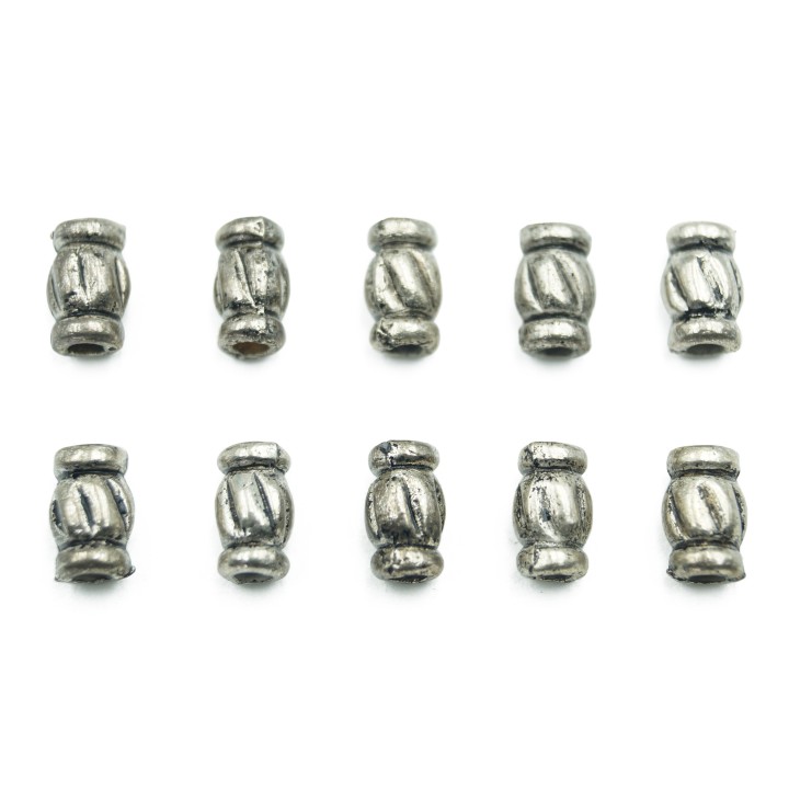 Barril 9x5mm de pewter para collar pulsera y aretes