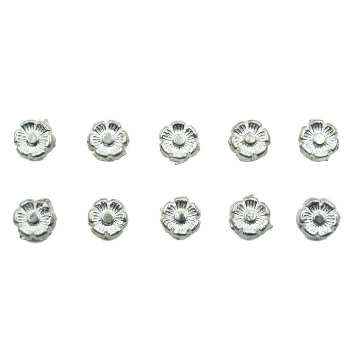 Flor redonda 6mm de pewter para collar pulsera y aretes
