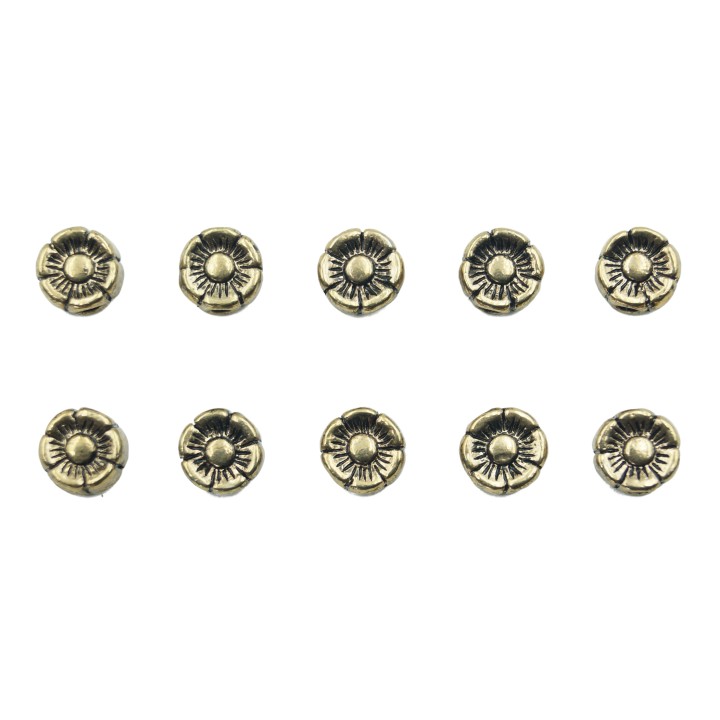 Flor redonda 6mm de pewter para collar pulsera y aretes