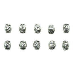 Bola con flor 6mm de pewter para collar pulsera y aretes