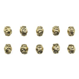 Bola con flor 6mm de pewter para collar pulsera y aretes